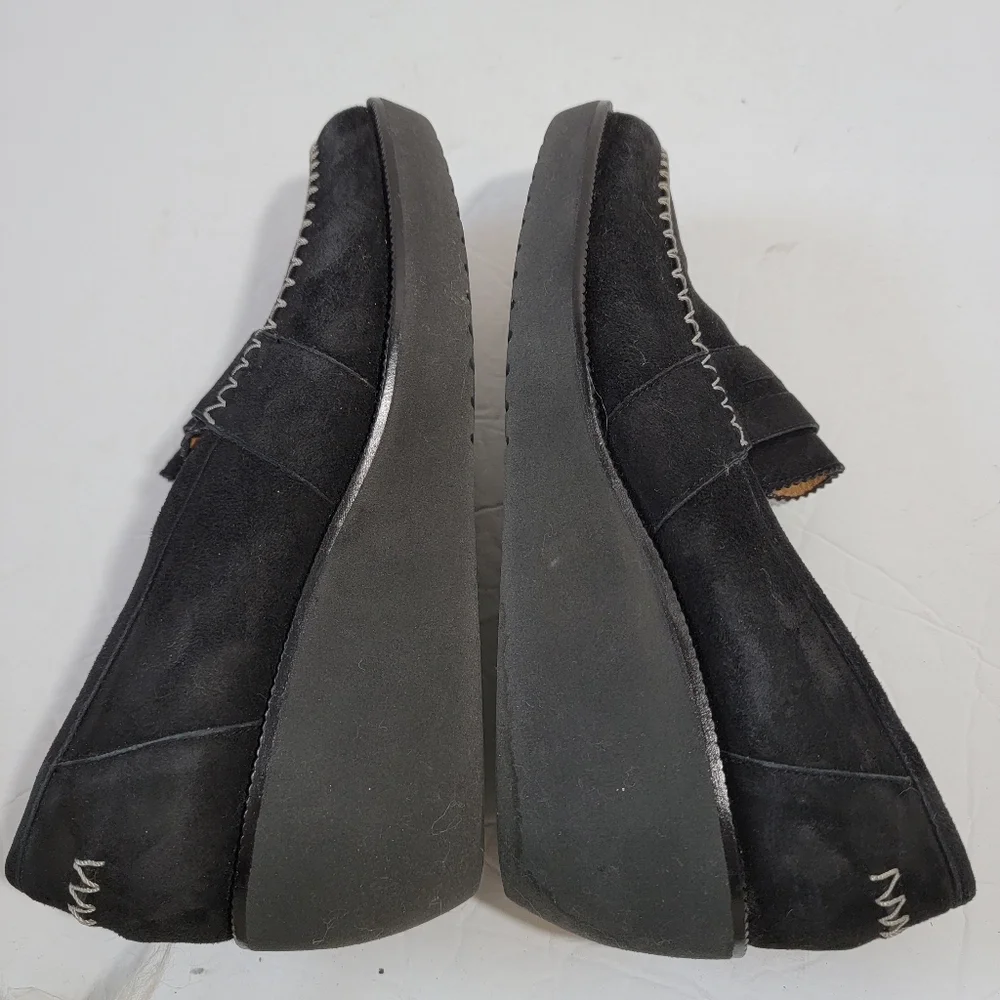 Donald J Pliner NIA Black Suede Platform Loafer Women Sz 7M Comfort Lightweight